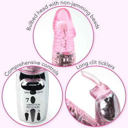 Premium Dual-Motor Rotating Rabbit Vibrator with Bead Stimulation and G-Spot Massager