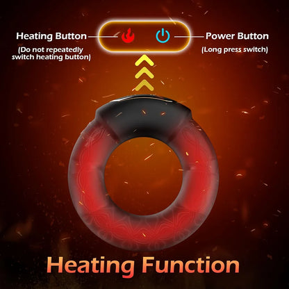 Luxonia Heated Vibrating Cock Ring with 9 Vibration Modes - Premium Silicone Male Enhancement Toy