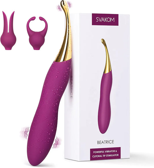 SVAKOM Multi-Function Silicone Wand Massager with Dual Interchangeable Heads for Targeted Stimulation
