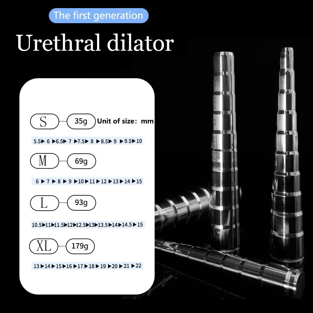 Progressive Stainless Steel Urethral Dilator and Prostate Stimulator for Men