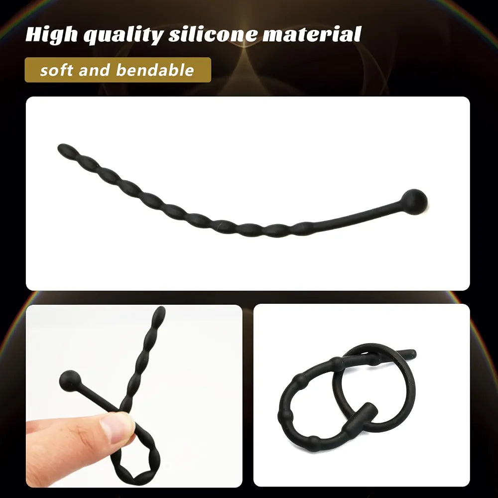 8-Piece Silicone Urethral Dilator and Penis Plug Set for Male Stimulation