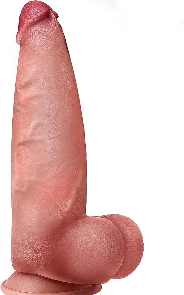 Coocfan 13-Inch Realistic Giant Silicone Dildo with Suction Cup - 9.4-Inch Girth Dual-Density Adult Sex Toy