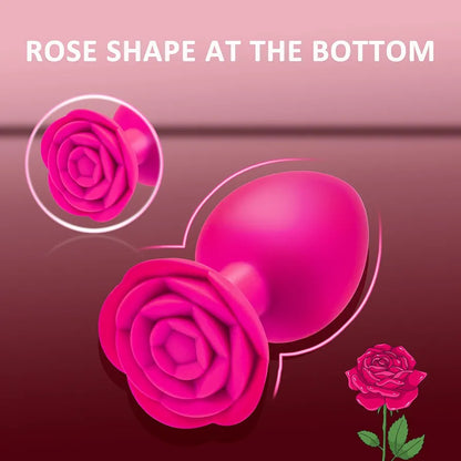 Silicone Rose-Shaped Anal Training Plug Set - 3 Piece Beginner to Advanced Prostate Massager Kit