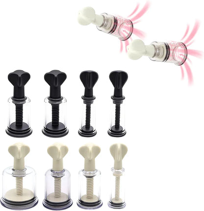 8-Piece Vacuum Suction Cup Set for Clitoral and Nipple Stimulation