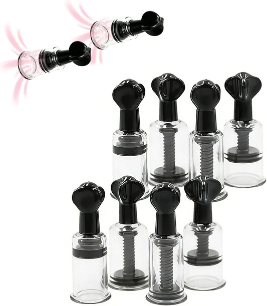 8-Piece Adjustable Vacuum Suction Nipple and Clitoral Stimulator Set for Couples