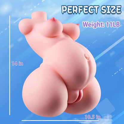 11LB Realistic Pregnant Sex Doll for Men with Dual 3D Pussy and Ass Masturbator Channels, Small Pocket Size for Intense Masturbation and Orgasm
