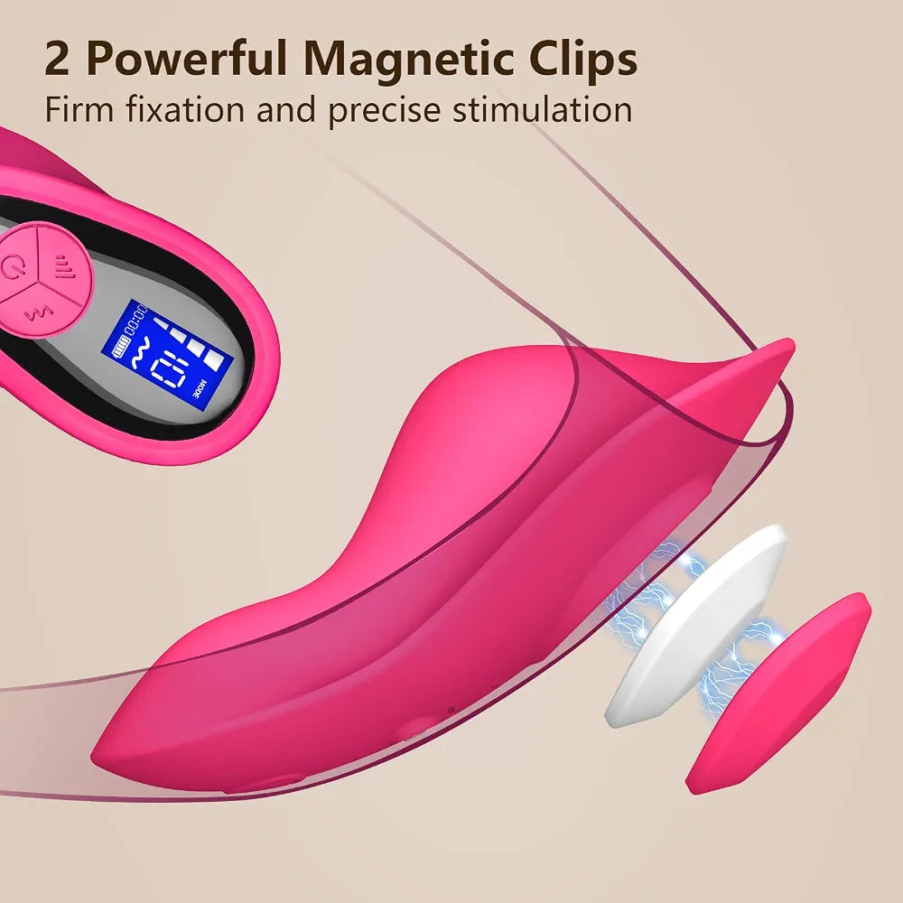 Butterfly Wearable Panty Vibrator with Remote Control, 10 Vibration Modes, 4 Speeds, and LCD Display for G-Spot and Clitoral Stimulation