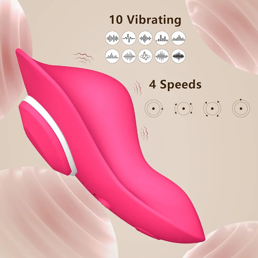 Butterfly Wearable Panty Vibrator with Remote Control, 10 Vibration Modes, 4 Speeds, and LCD Display for G-Spot and Clitoral Stimulation