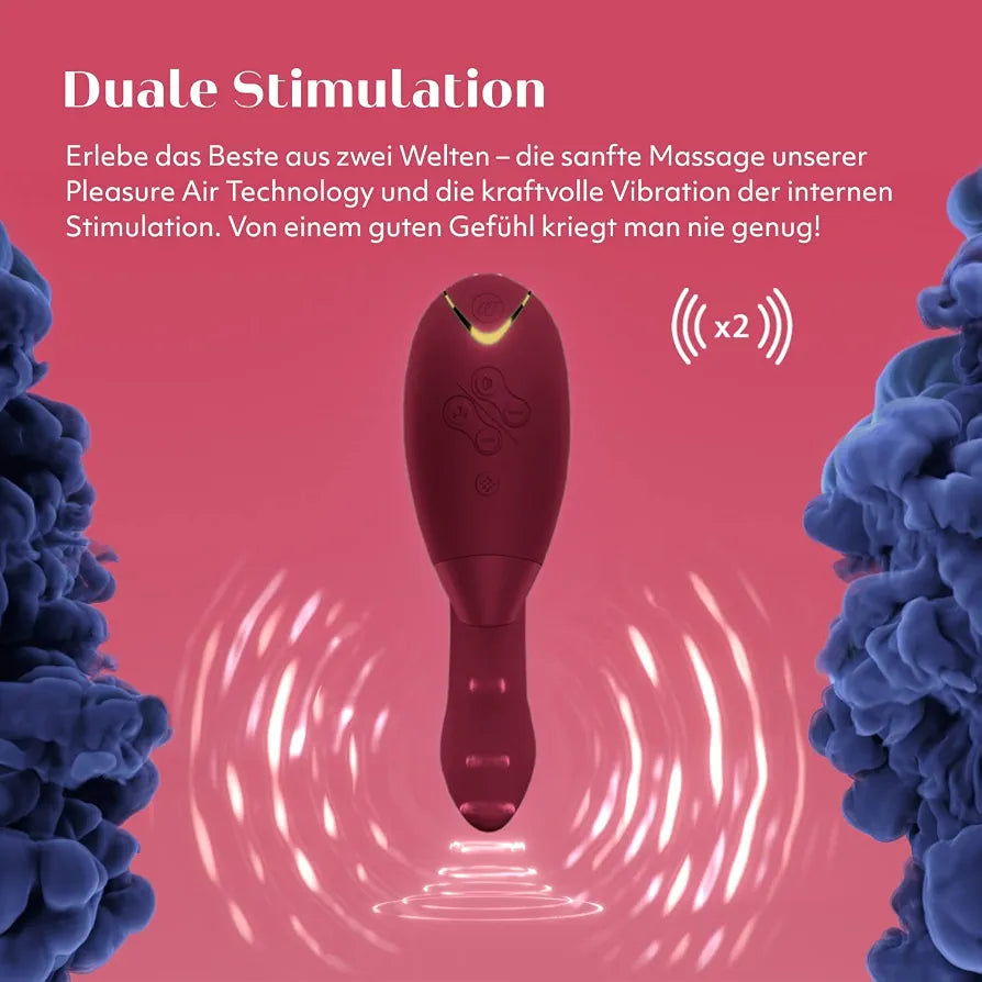 Womanizer Duo 1 Dual-Stimulation Clitoral Suction and G-Spot Vibrator in Bordeaux