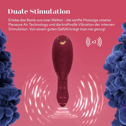 Womanizer Duo 1 Dual-Stimulation Clitoral Suction and G-Spot Vibrator in Bordeaux