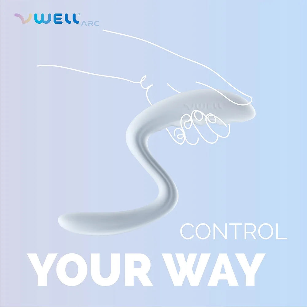 IntiMD VWELL Arc Ergonomic Rechargeable Silicone Vibrating Wand for Therapeutic and Personal Use