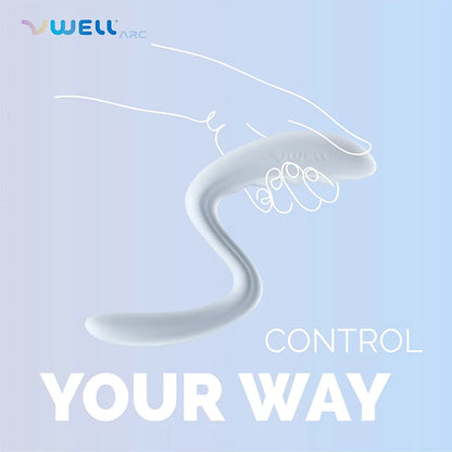 IntiMD VWELL Arc Ergonomic Rechargeable Silicone Vibrating Wand for Therapeutic and Personal Use