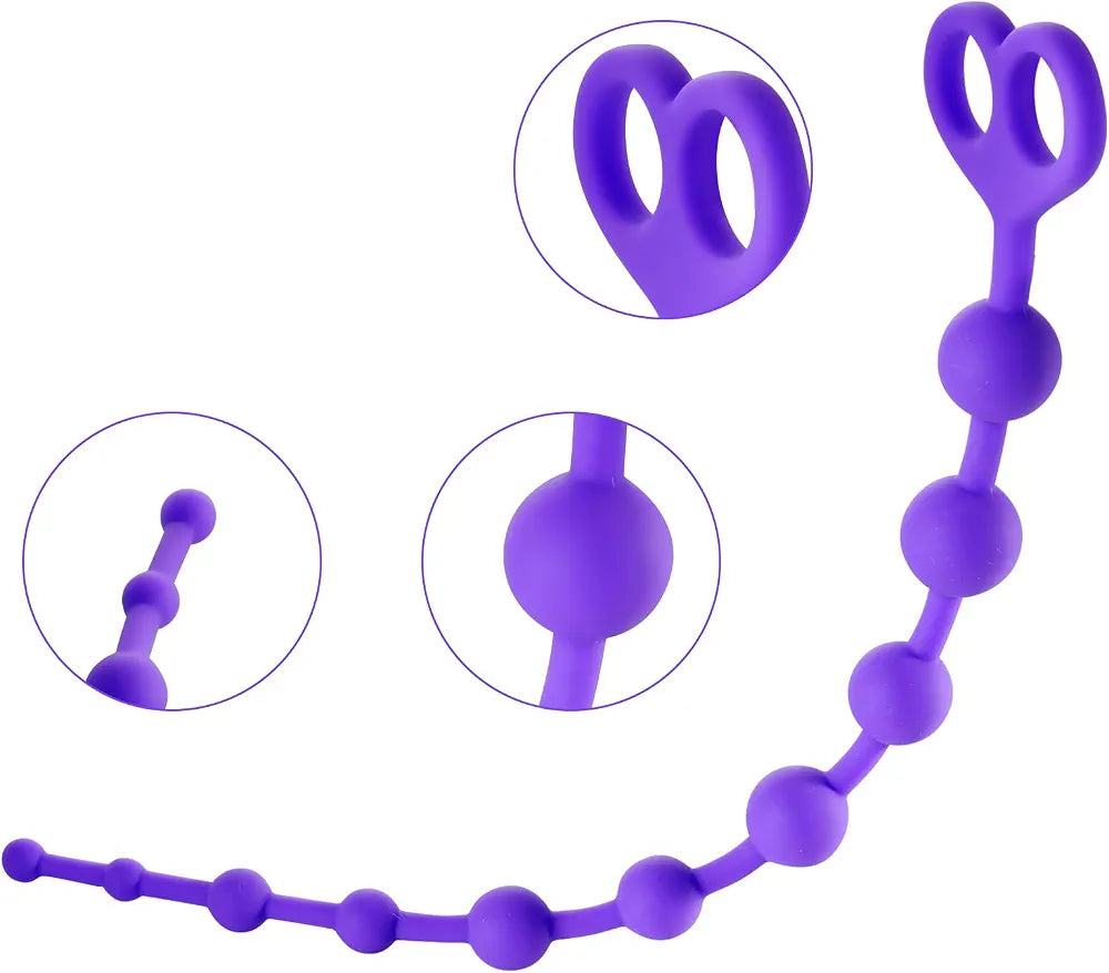 Premium Silicone Anal Beads with Safety Pull Ring for Beginners