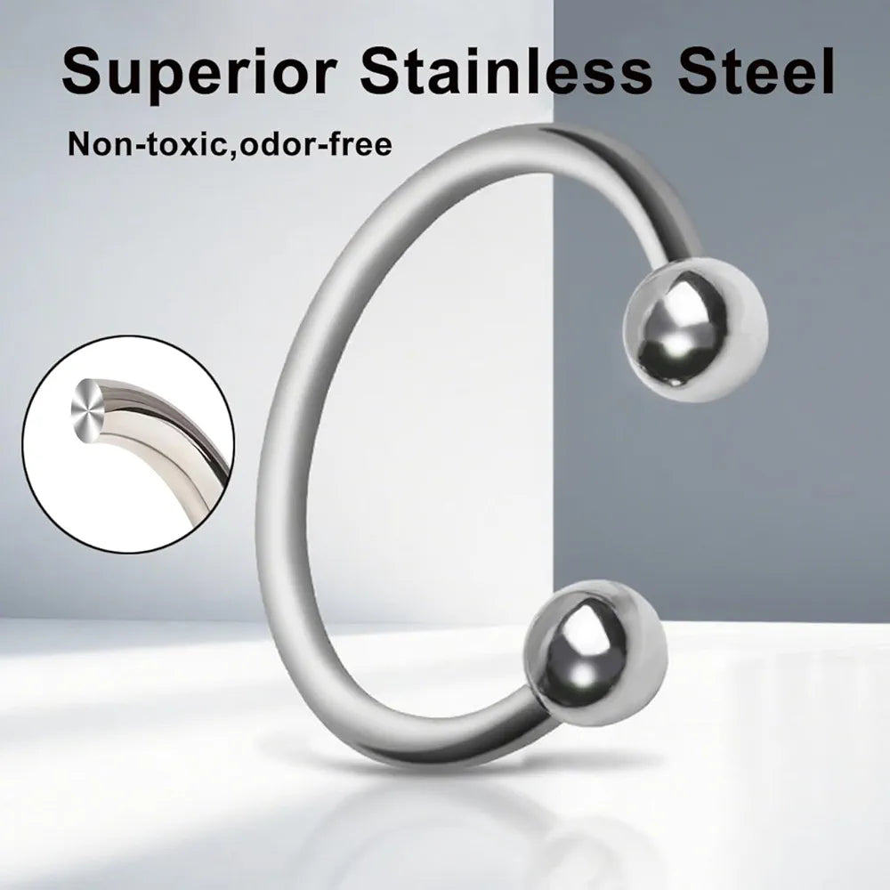 Premium Stainless Steel Adjustable Penis Ring Set - 6 Sizes for Enhanced Performance and Stimulation
