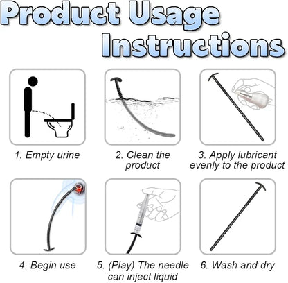 9.6" Silicone Urethral Sound Catheter Training Set - 3-Piece Hollow Porous Dilator Kit for Men