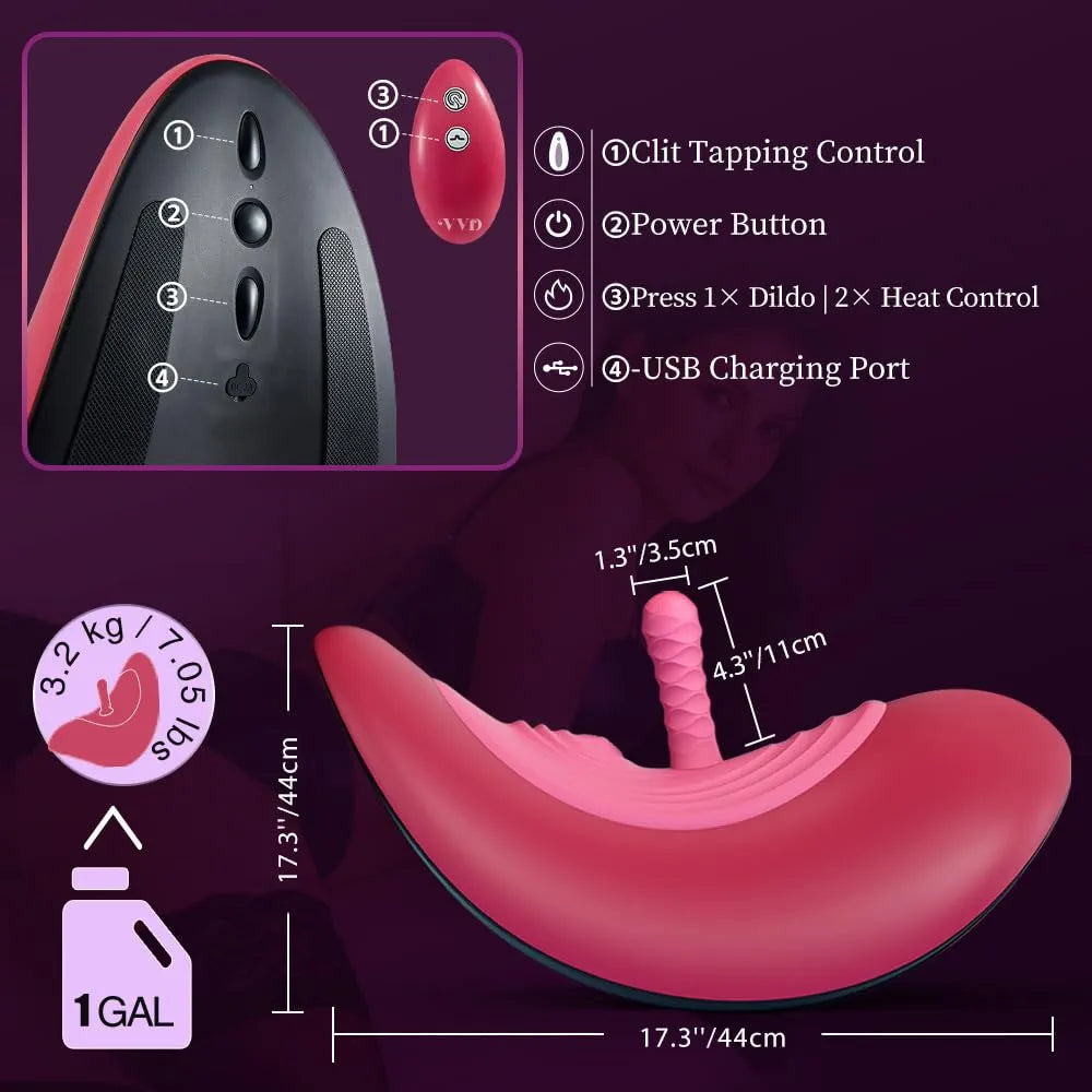 VVD Wireless Remote-Controlled Thrusting Sex Machine with Clitoral Stimulation and Riding Saddle for Women