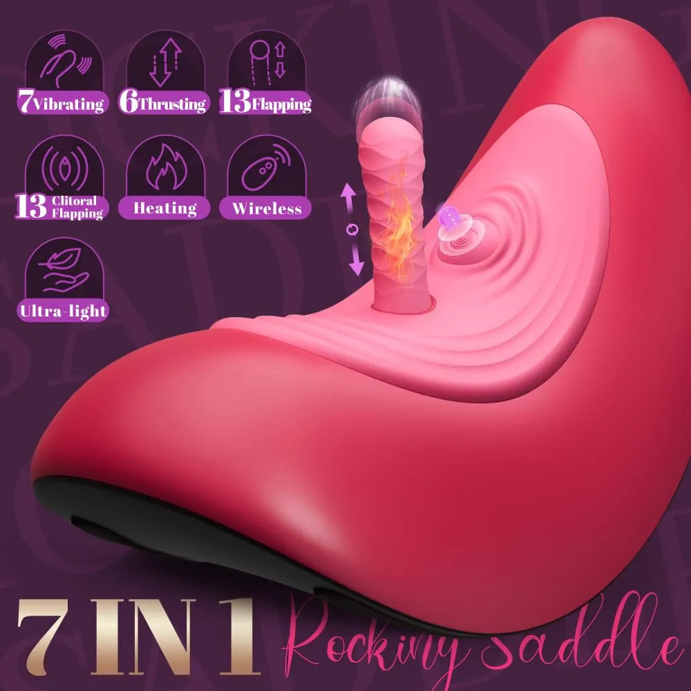 VVD Wireless Remote-Controlled Thrusting Sex Machine with Clitoral Stimulation and Riding Saddle for Women