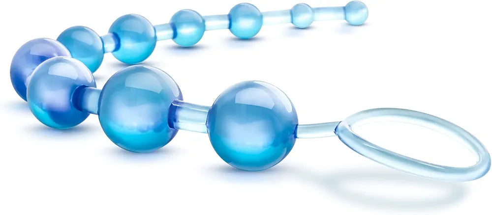 Eden 12-Inch Graduated Silicone Anal Beads with Easy-Pull Ring - Flexible Beginner Anal Trainer