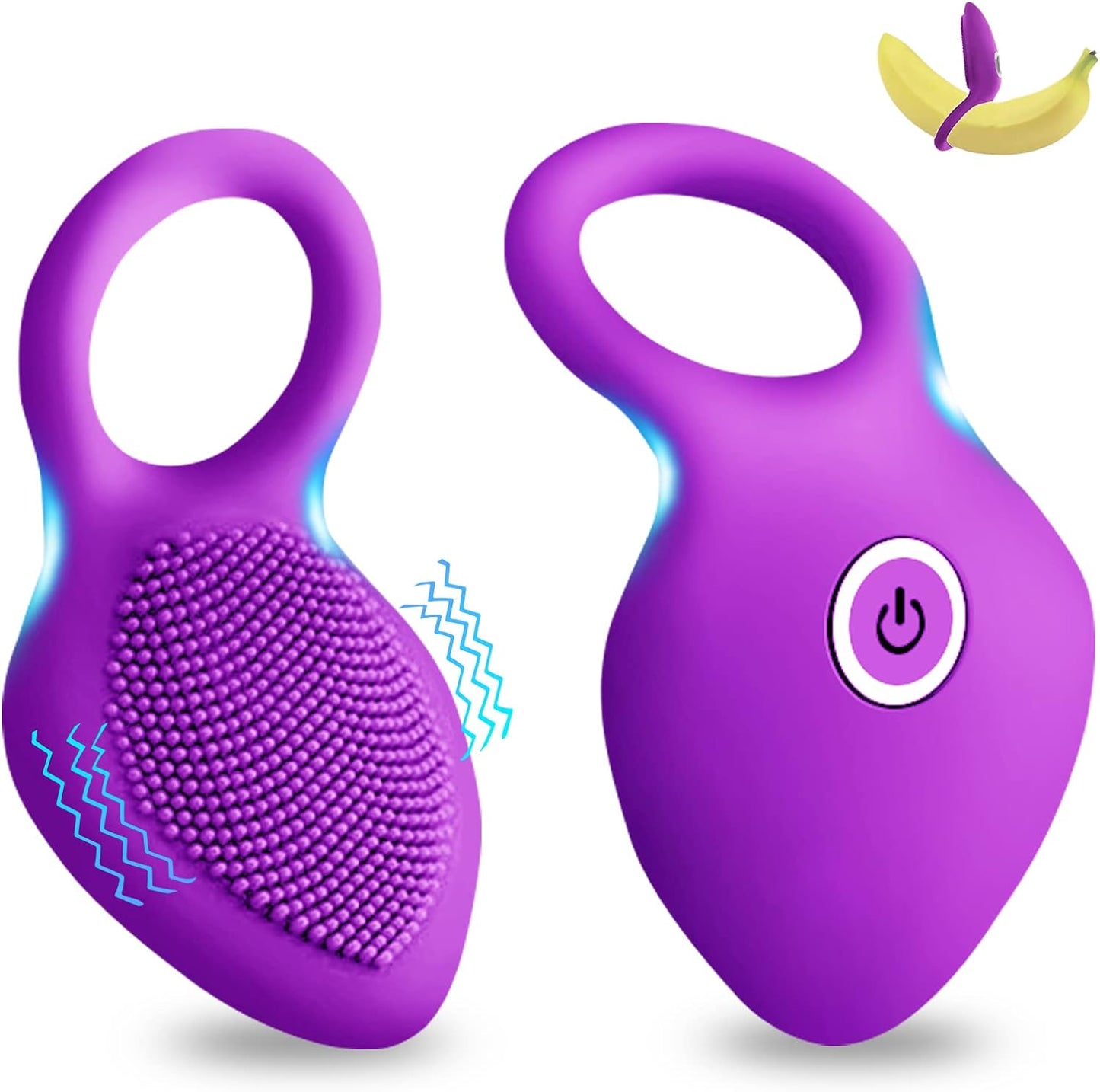 Premium Rechargeable Silicone Vibrating Penis Ring with 10 Vibration Modes