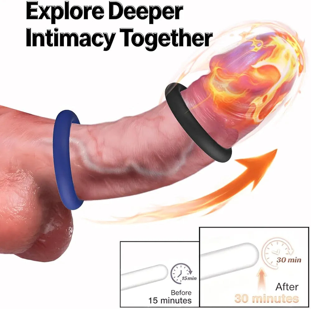 7-Piece Silicone Penis Ring and Sleeve Set for Enhanced Performance and Couples Intimacy