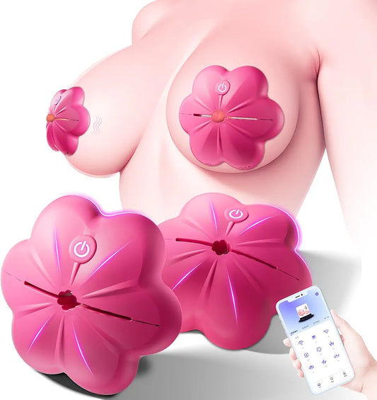 App-Controlled Vibrating Nipple Clamps with 10 Modes for Couples
