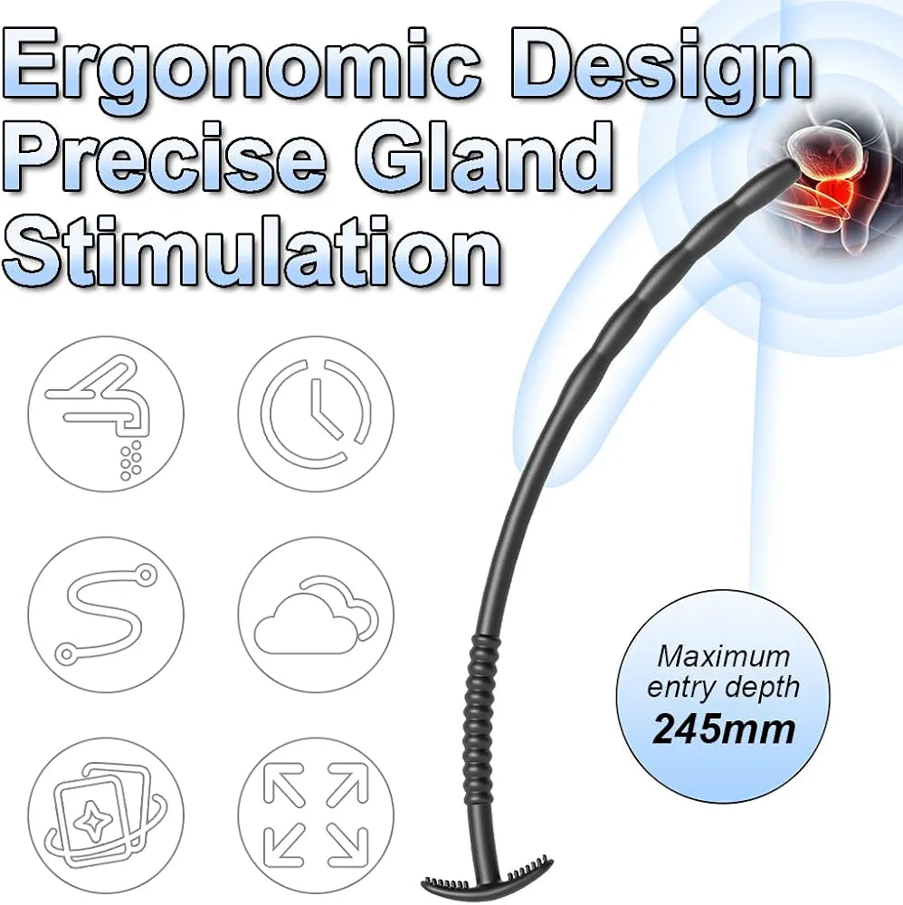 9.6" Silicone Urethral Sound Catheter Training Set - 3-Piece Hollow Porous Dilator Kit for Men