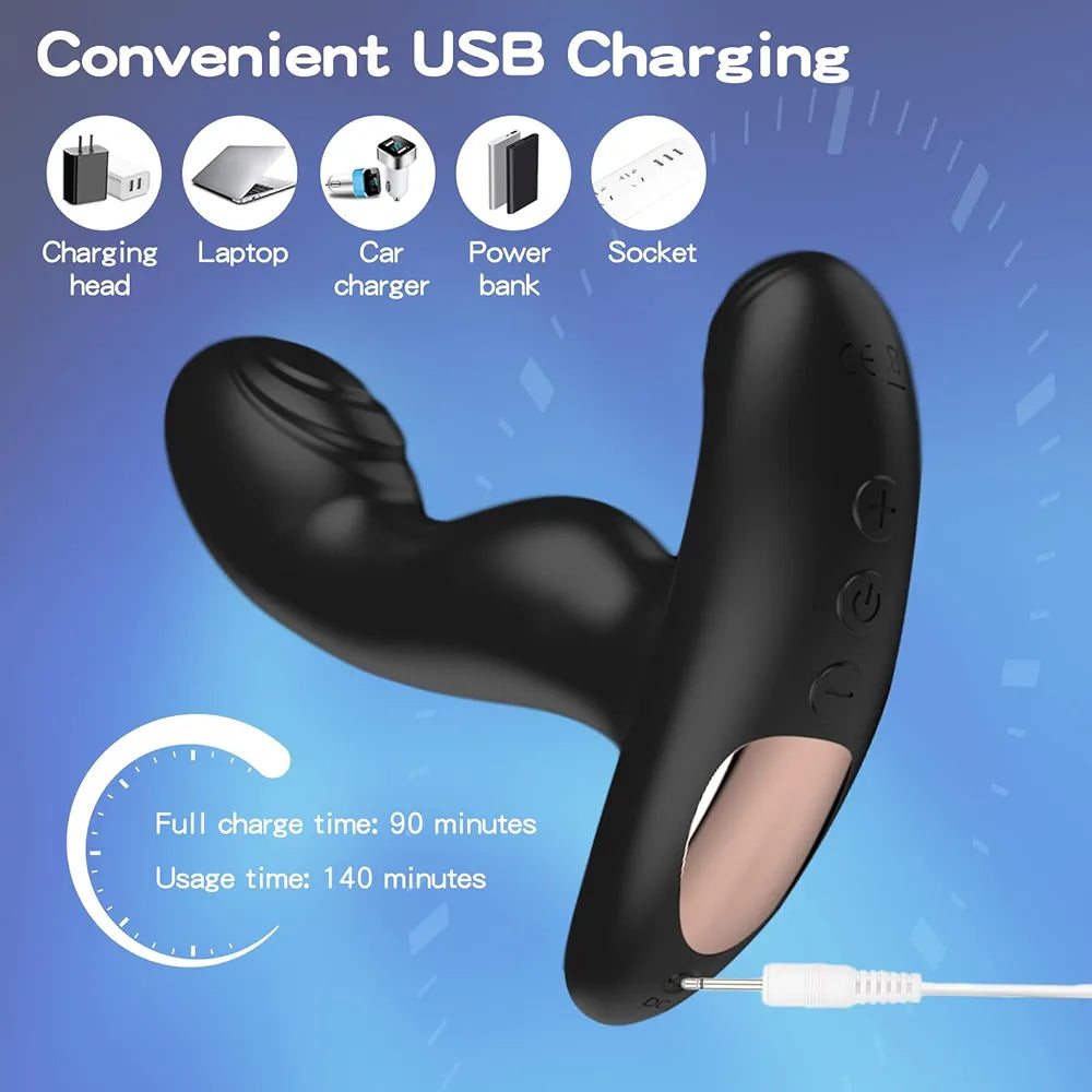 Remote-Controlled Prostate Massager and Wearable Butterfly Vibrator with 20 Modes