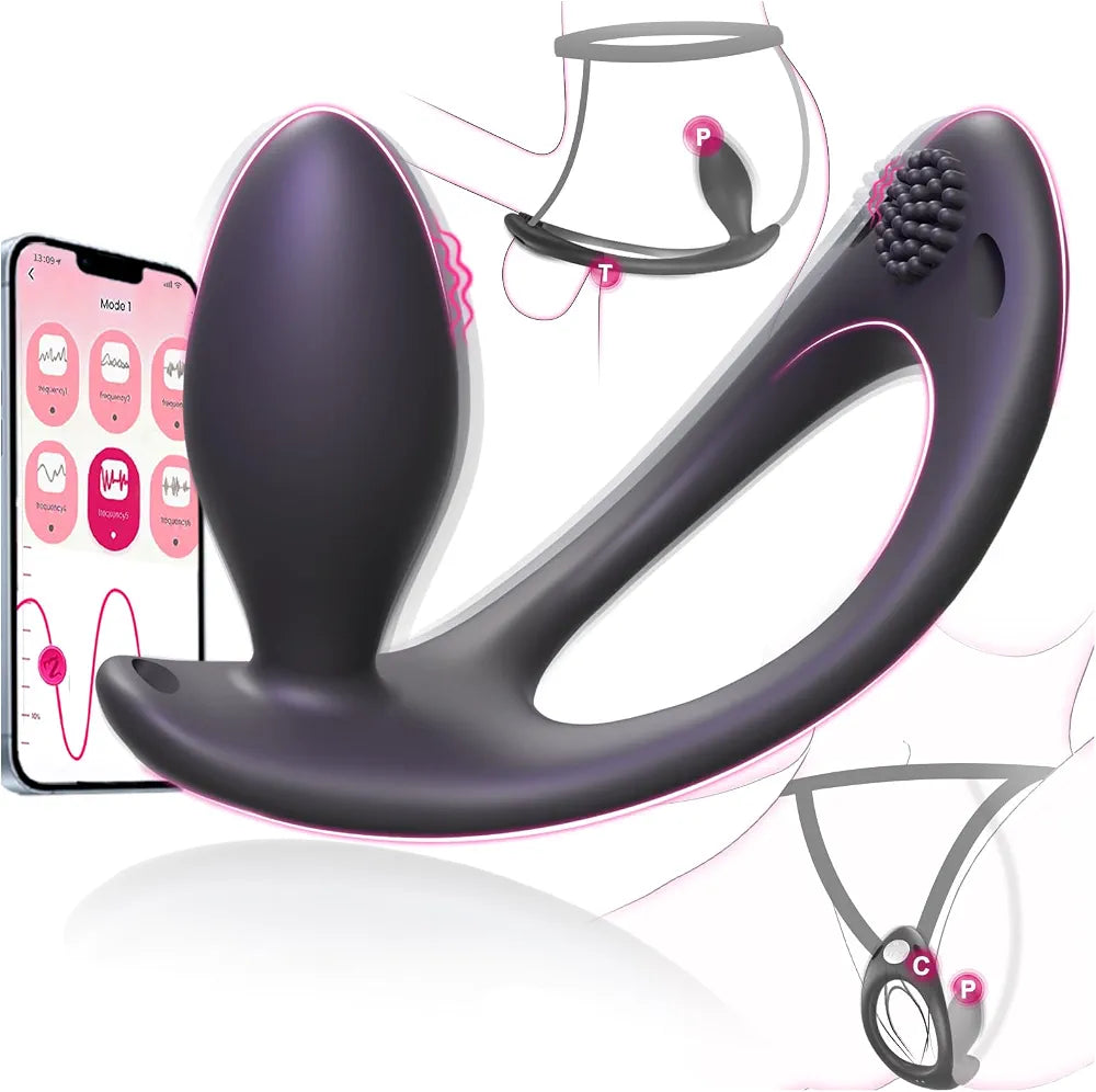 Premium App-Controlled Wearable Vibrating Anal Plug with Clitoral Stimulator