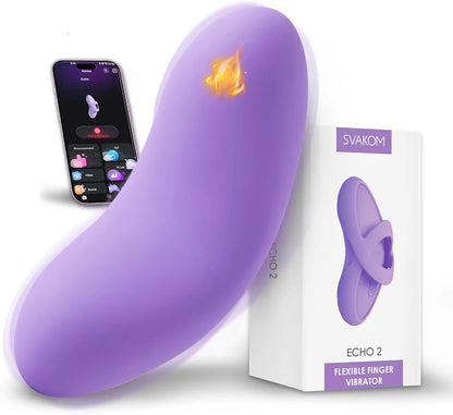 SVAKOM Heated Wearable Vibrating Panties with Detachable Finger Sleeve, APP-Controlled Clitoral and Nipple Stimulator for Couples