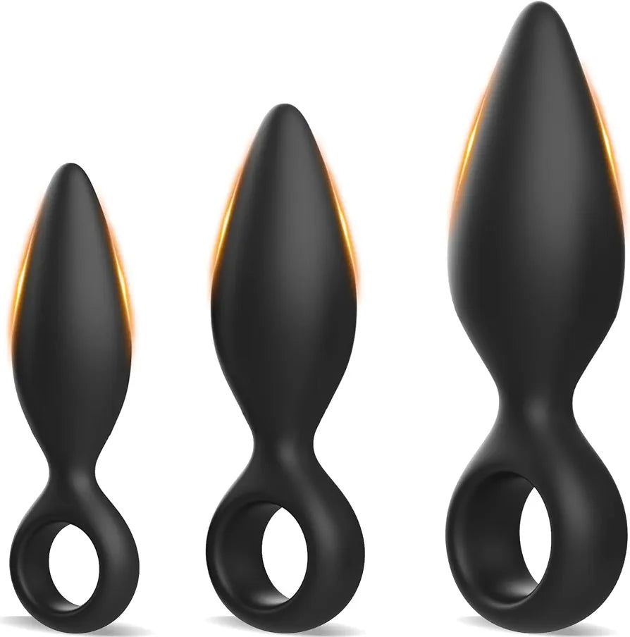3-Piece Silicone Anal Training Kit with Flared Base for Beginners and Advanced Users