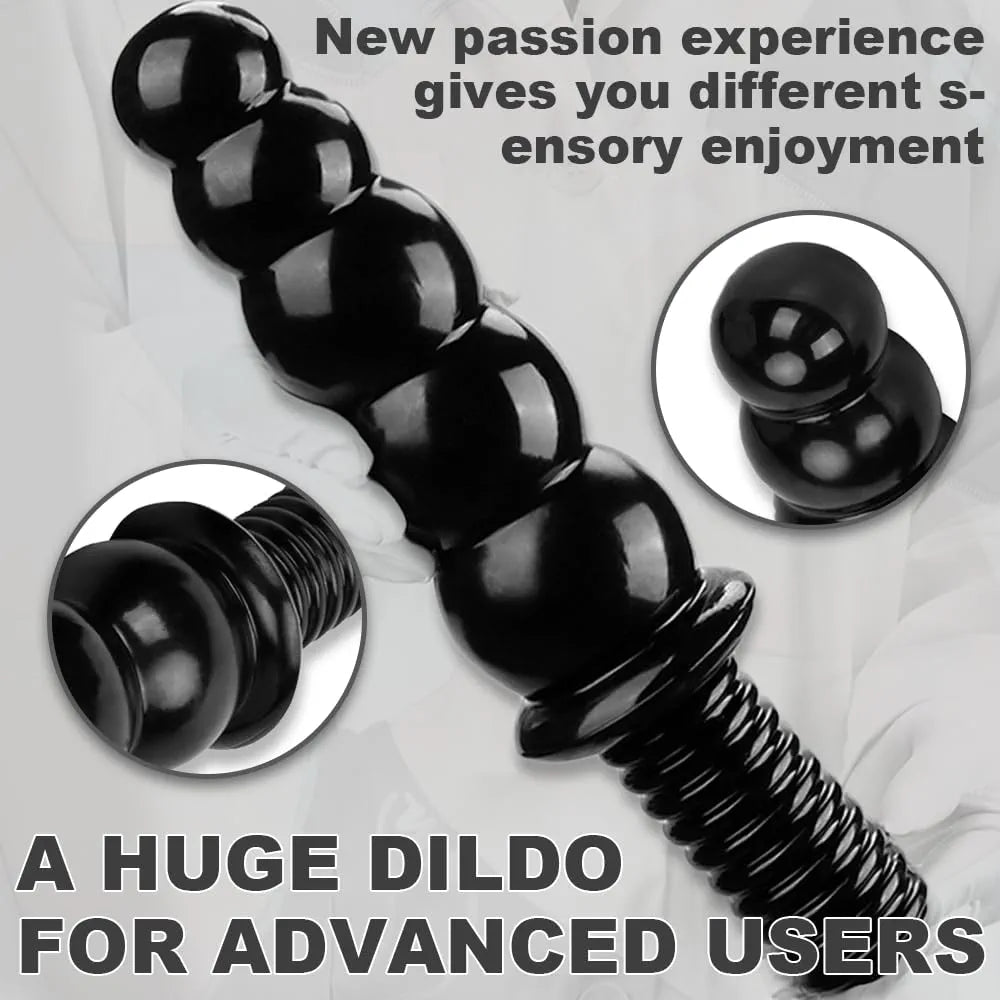 Premium Extra-Large Silicone Anal Bead Dildo with Ergonomic Non-Slip Handle for Advanced Prostate and G-Spot Stimulation
