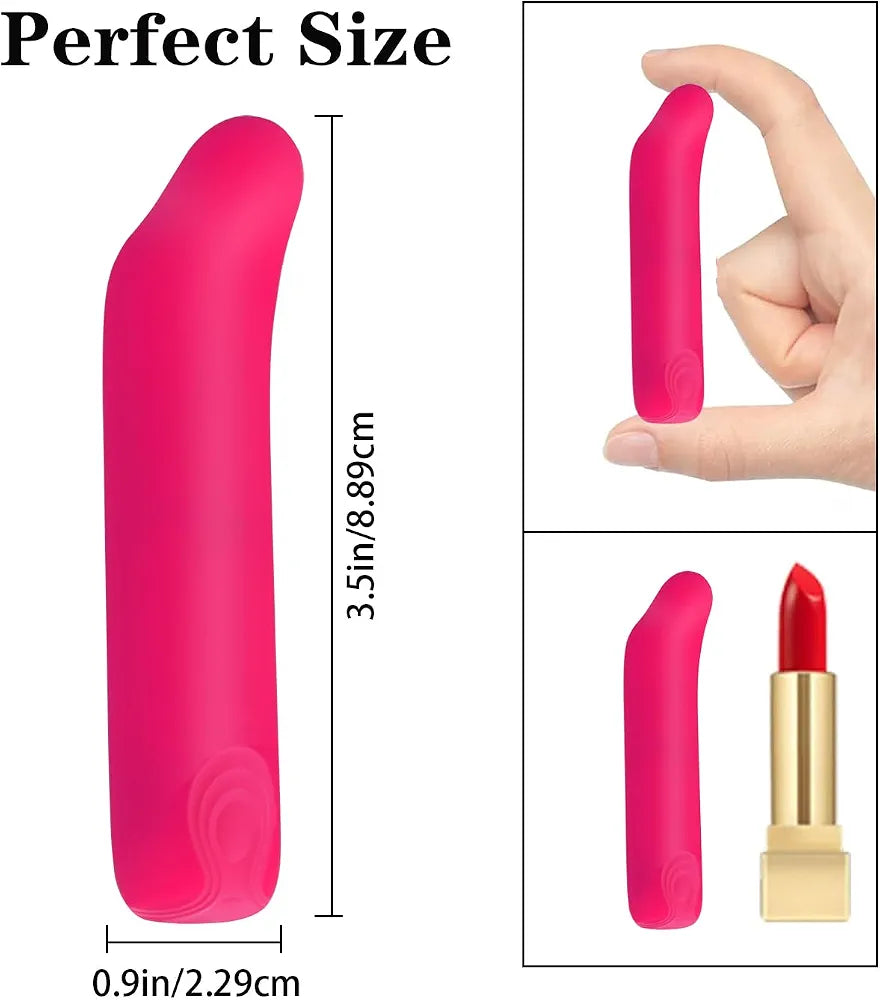 Premium Waterproof Rechargeable Mini Bullet Vibrator - 10 Vibration Modes Full Silicone G-Spot and Clitoral Massager