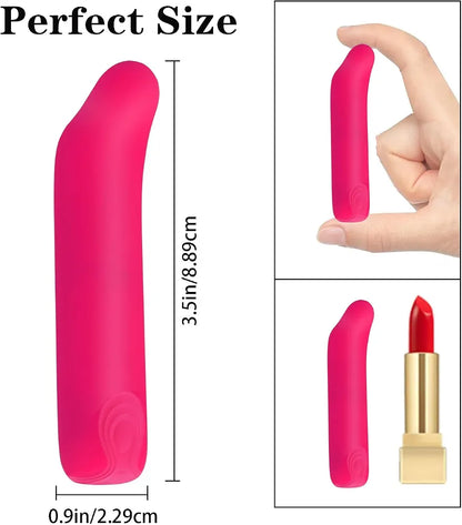 Premium Waterproof Rechargeable Mini Bullet Vibrator - 10 Vibration Modes Full Silicone G-Spot and Clitoral Massager