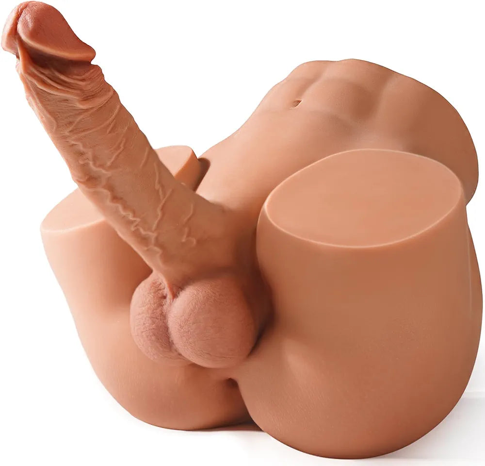 Isskis 10.8lb Realistic Unisex Sex Doll with 6.8in Flexible Dildo for Masturbation and Anal Play
