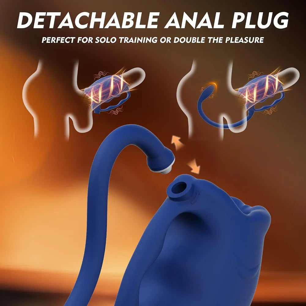 Advanced Male Masturbator with Detachable Butt Plug and Cock Ring - Hands-Free Vibrating Penis Trainer