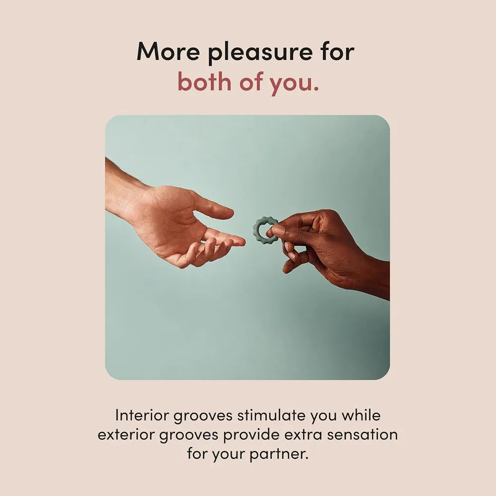HIMS Silicone Penis Enhancement Rings - Set of 2 Reusable Grooved Erection Support Bands