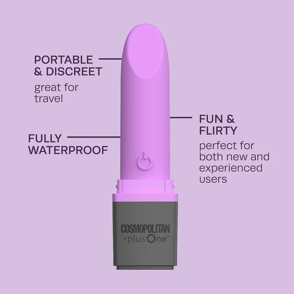Cosmopolitan x plusOne Discreet Lipstick-Style Mini Bullet Vibrator with 10 Vibration Modes