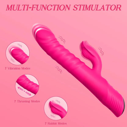 Rechargeable Rabbit G-Spot Vibrator with 7 Thrusting and Vibration Modes