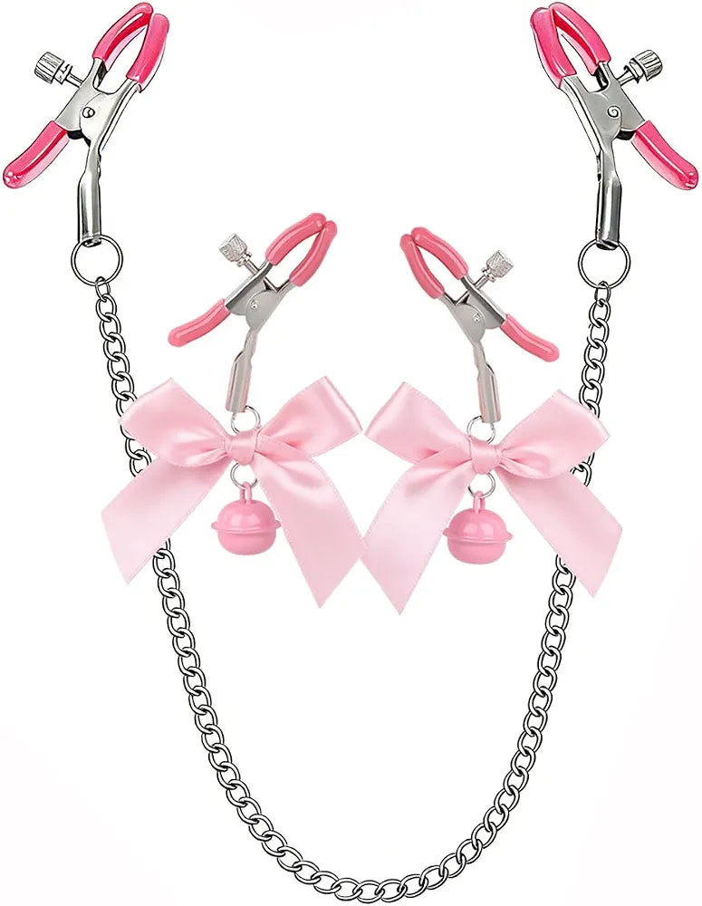 3-Piece Adjustable Nipple and Clitoris Clamp Set for Couples - BDSM Bondage Adult Toys