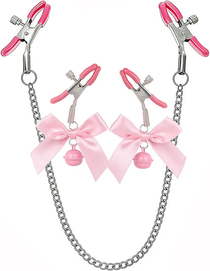 3-Piece Adjustable Nipple and Clitoris Clamp Set for Couples - BDSM Bondage Adult Toys