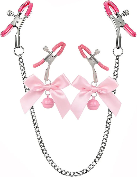 3-Piece Adjustable Nipple and Clitoris Clamp Set for Couples - BDSM Bondage Adult Toys