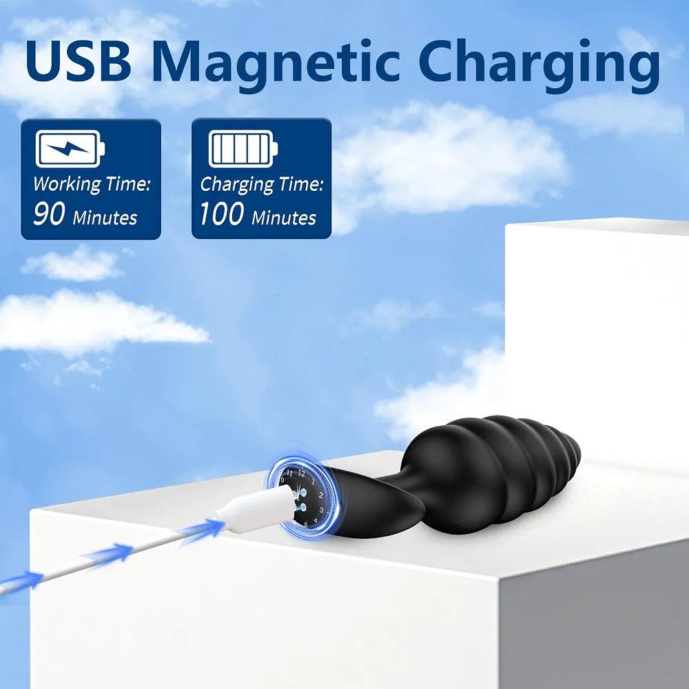 4-Piece Remote-Controlled Vibrating Anal Plug Set with 10 Vibration Modes