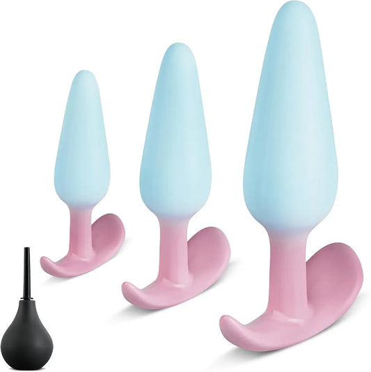 Silicone Anal Training Plug Set - 3-Piece Beginner to Advanced Expander Kit
