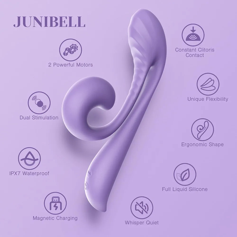 Tracy's Dog Dual-Stimulation Rabbit Vibrator with 10 Vibration Modes, Flexible Silicone G-Spot and Clitoral Massager