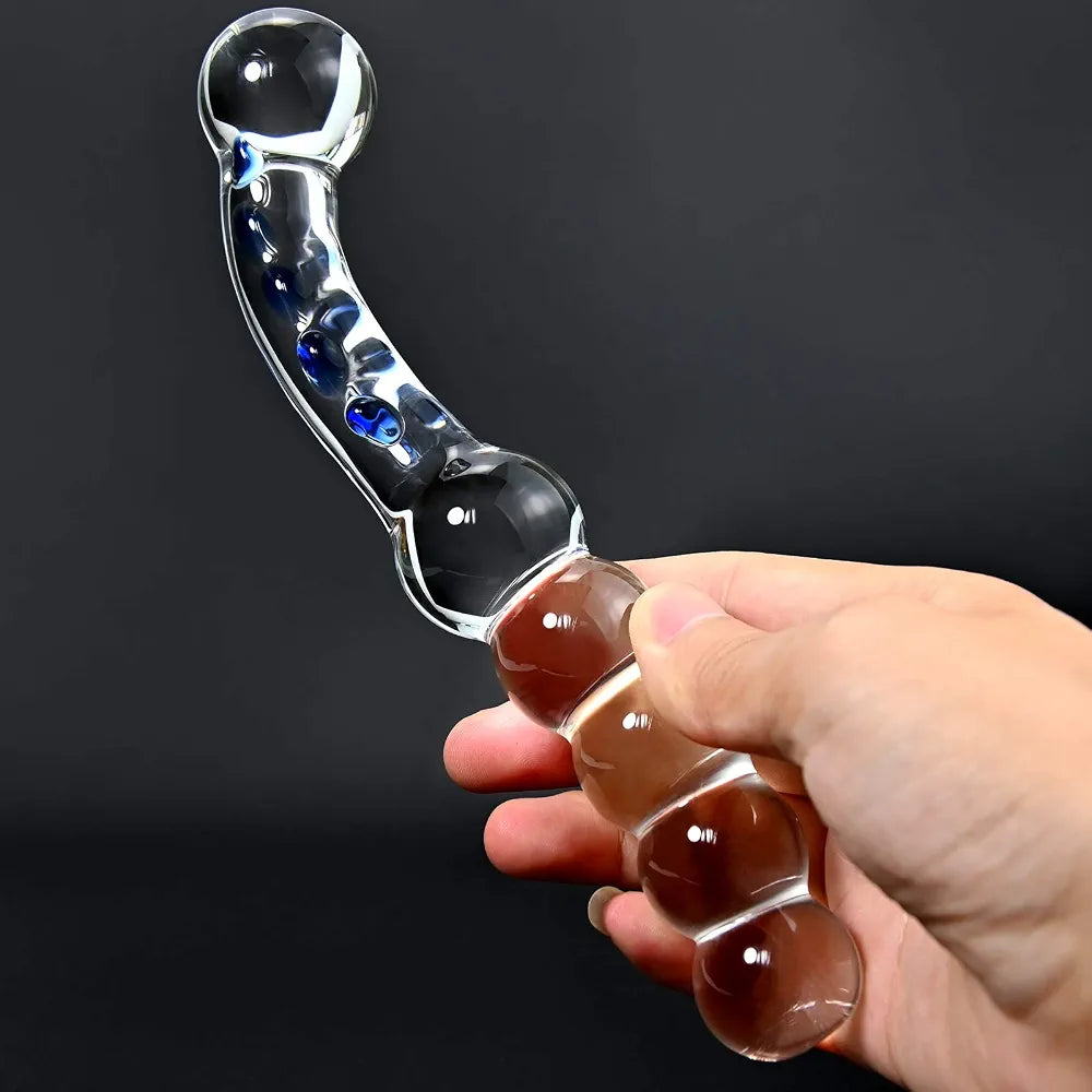 Premium Ergonomic Crystal Glass Anal Plug and Bead Set for Sensual Stimulation