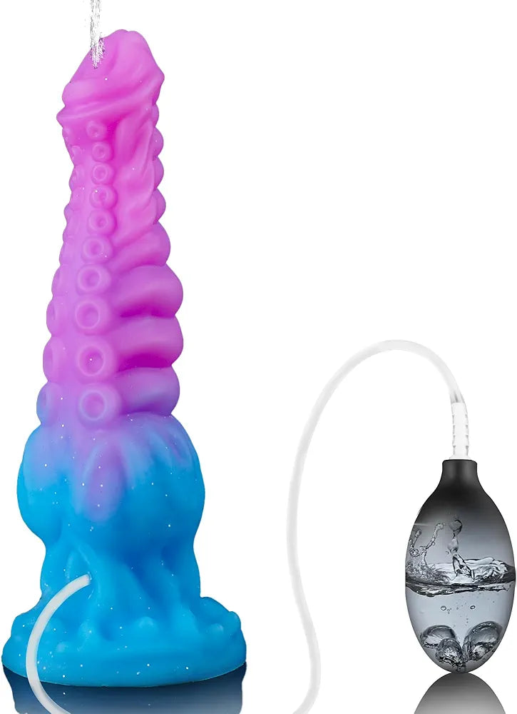 9.7-Inch Fantasy Dragon Tentacle Dildo with Knot and Suction Cup - Soft Silicone Ejaculating Adult Toy