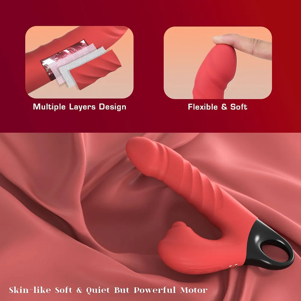 YUKZEN 3-in-1 Rabbit Vibrator with Thrusting, Pulsating, and Clitoral Stimulation