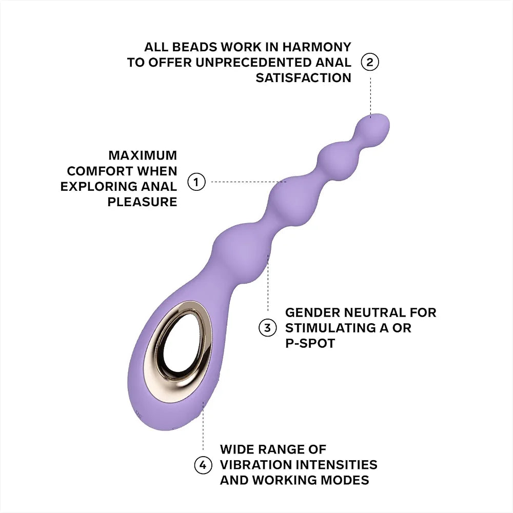LELO Soraya Premium Vibrating Anal Beads with Bow-Motion Technology and 8 Vibration Modes