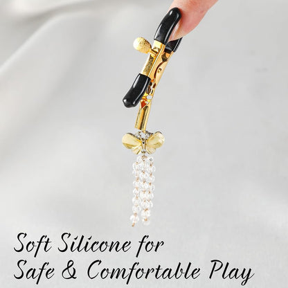 Adjustable Tassel Nipple Clamps - Non-Piercing Adult Play Jewelry Set