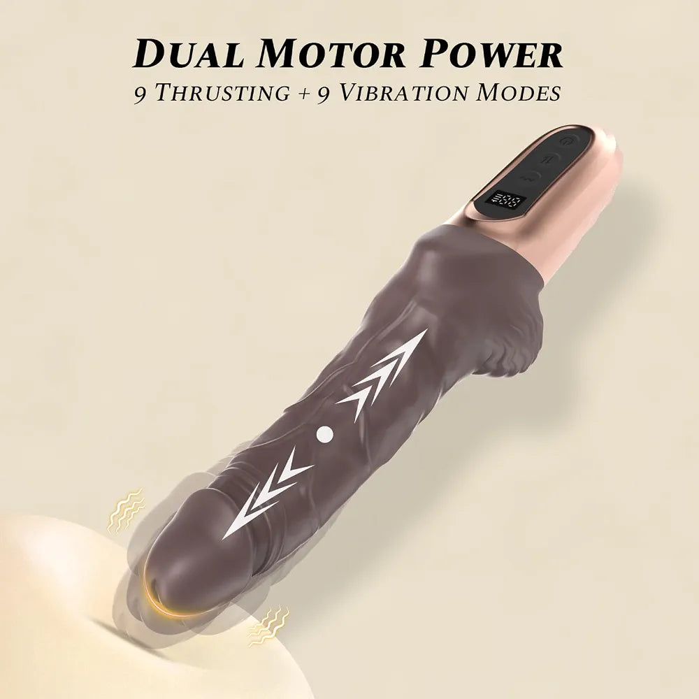 Premium Realistic Silicone Thrusting Vibrator with Dual-Motor 18-Mode Stimulation